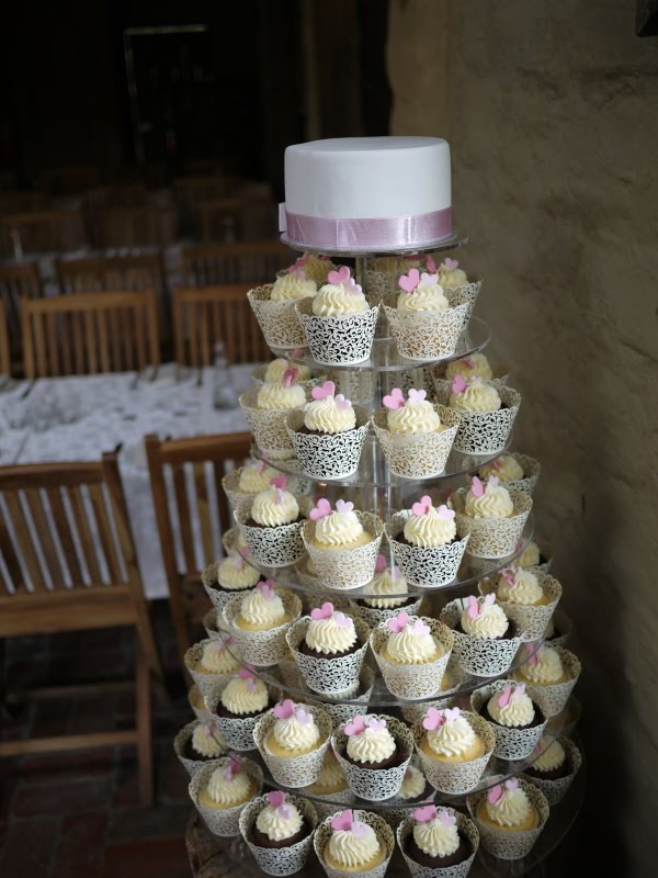 Rowena Chris' Wedding Cupcake Tower at a gorgeous venue Gum Gully Farm