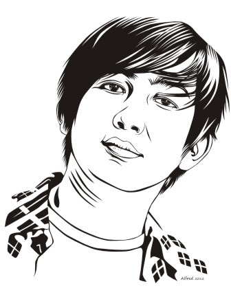 Vector Line Art Potrait Bolang Shi Bungsu Menggambar 