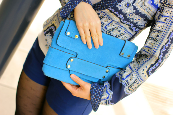 Tony Bianco Blue Clutch