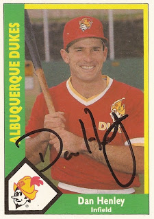 Dan Henley autographed 1990 Albuquerque Dukes card