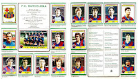 F. C. BARCELONA. Temporada 1983-84. Álbum FUTBOL 84 Liga de 1ª y 2ª División. Editorial Panini. Escudo, URRUTICOECHEA, SCHUSTER, VÍCTOR, ALONSO, URBANO. ARTOLA, Equipo, Tente SÁNCHEZ, ESTEBAN, CARRASCO. MIGUELI, ALEXANCO, JULIO ALBERTO, GERARDO, MARCOS, MARADONA.