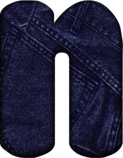 Alfabeto en Tela de Jeans o Vaqueros. 