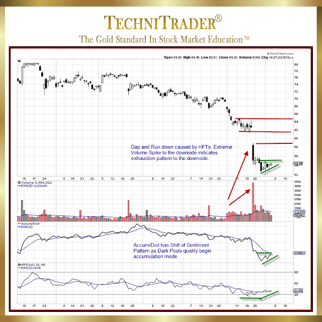 chart example shows one of the new classic price, volume, and support patterns - technitrader