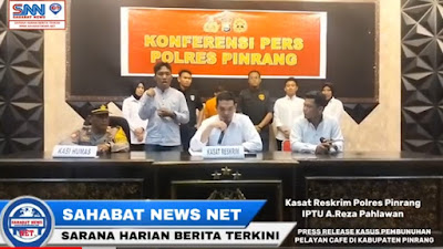 VIDEO; Press Release Polres Pinrang:   Anak 13 Tahun Pelayan Kafe di Pinrang Tewas Di Tangan Bosnya