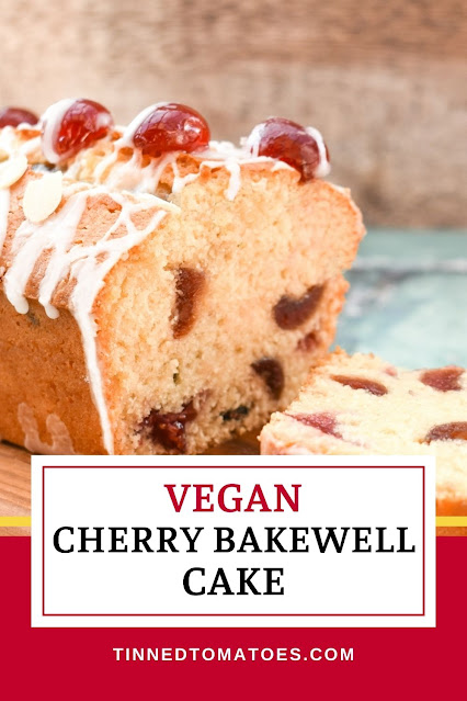 This vegan cherry bakewell cake tastes just like a cherry bakewell tart. It's easy to make, super soft and fluffy with the flavours of almonds and cherry.