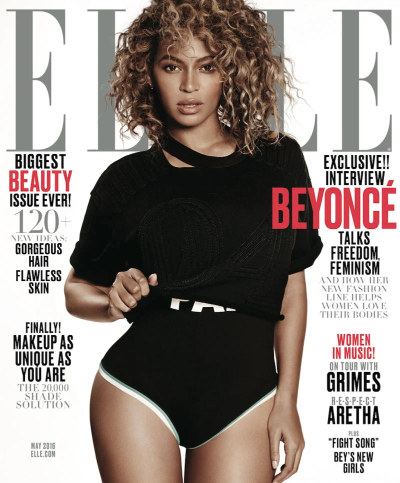 Beyonce shows curves for Elle May 2016