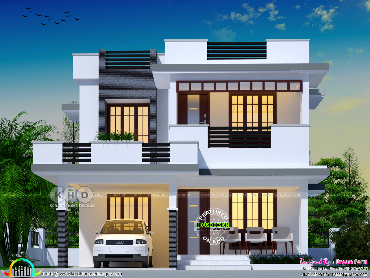 4 bhk flat roof modern home 2049 sq ft Kerala home 