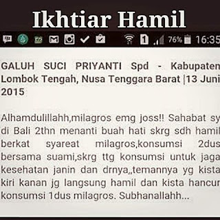 milagros untuk program hamil