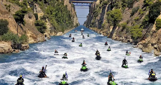 Akropolis Jet Raid 2019: Γέμισε ο ισθμός της Κορίνθου με Jet Ski (βίντεο)