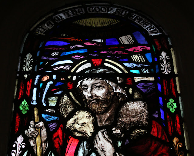 Shepherd and the Lamb - stained glass window, St. Barnabas, Ottawa