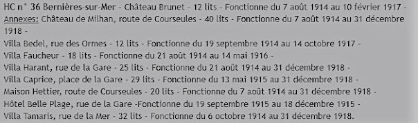 Creully sur Seulles - Les habitants de Creully et l'hôpital de Bernières sur Mer pendant la guerre de 14-18