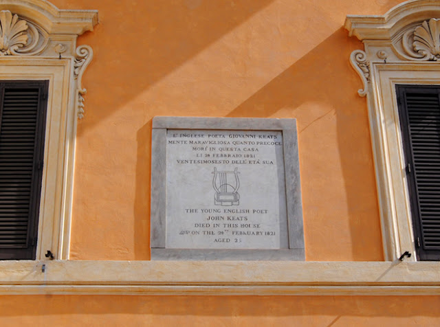 Plaque at Spanish Steps, John Keats in Rome, John Keats w Rzymie, Romantic Poet
