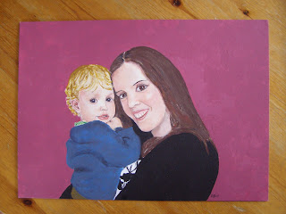 A painting I did of my sister and nephew