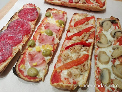 Paninis caseros o pizzas de pan