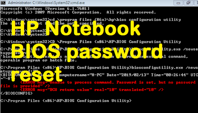 HP Notebook (laptop) bios password reset tested 100% working