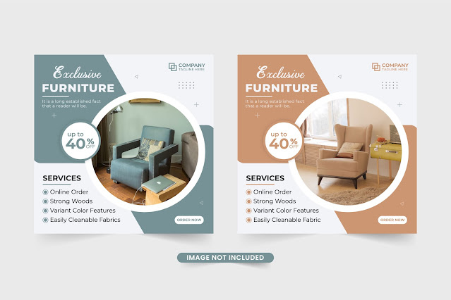 Furniture business web banner vector free download