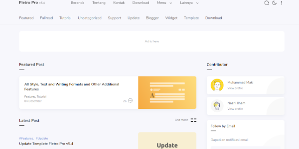 Fletro Terbaru Blogger Responsive Template Download