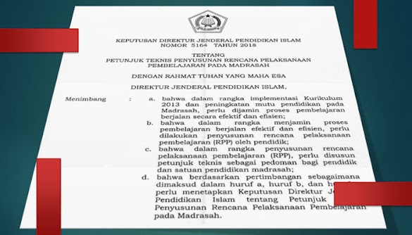 Juknis Terbaru Penyusunan RPP Pada Madrasah