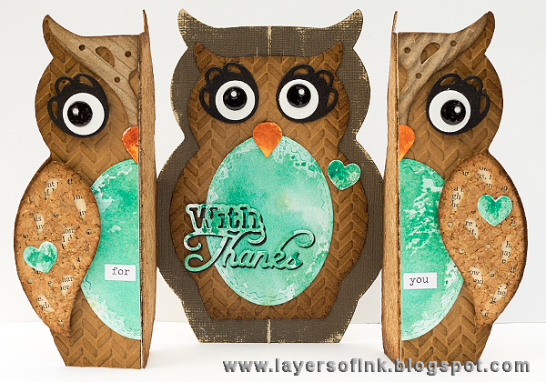 Layers of ink - Owl Fold-a-Long Card Tutorial by Anna-Karin with Sizziix.