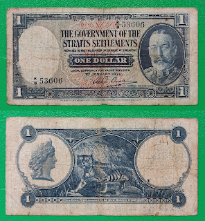 SS1 STRAITS SETTLEMENTS 1 DOLLAR USED (01.01.1935)(P-16b) 