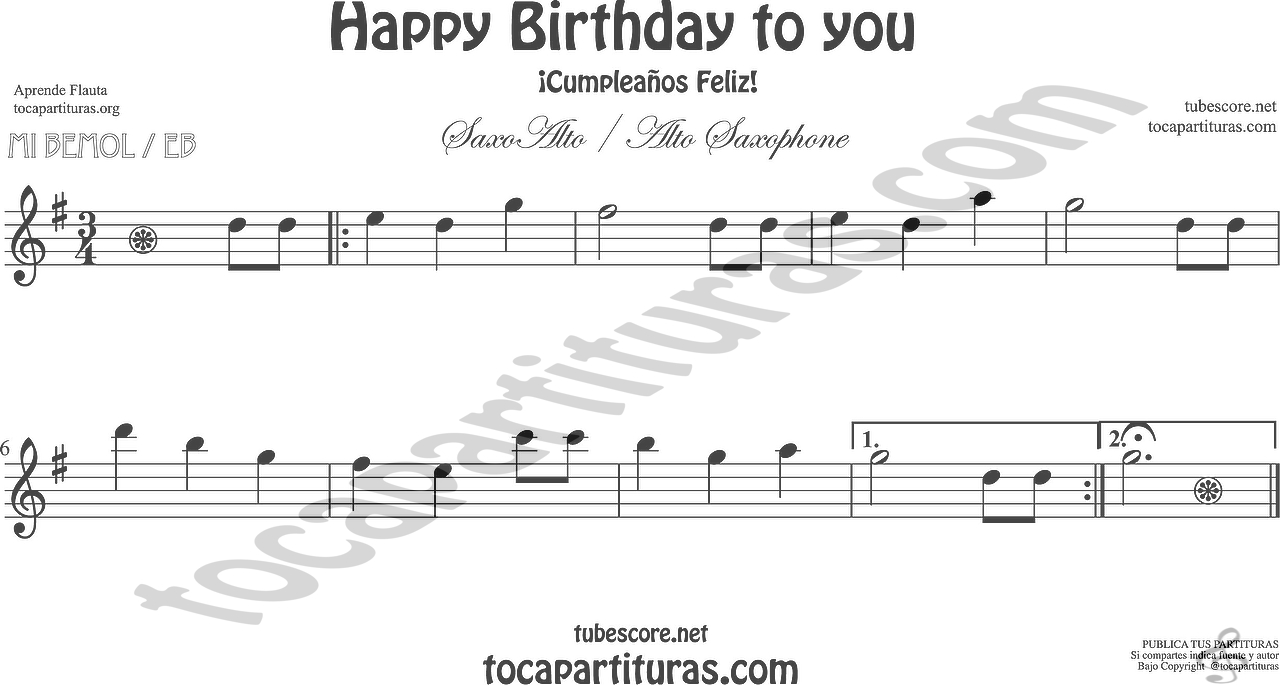 Partitura Del Cumpleaños Feliz - Partitura de musica cumpleaños feliz Canción Feliz