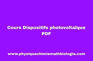 Cours Dispositifs photovoltaïque PDF