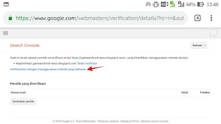 Cara Verifikasi Blog di Webmaster tool Dengan HTML TAG