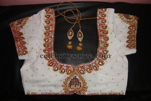 Beads Work Saree Blouses 