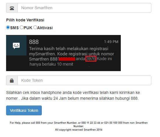 cara mendapatkan nomor otp smartfren