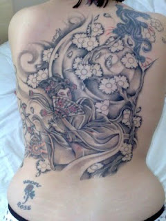 Back Piece Japanese Geisha Tattoos Picture 3