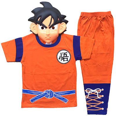 Baju Anak Kostum Topeng Superhero Son Goku Dragon Ball