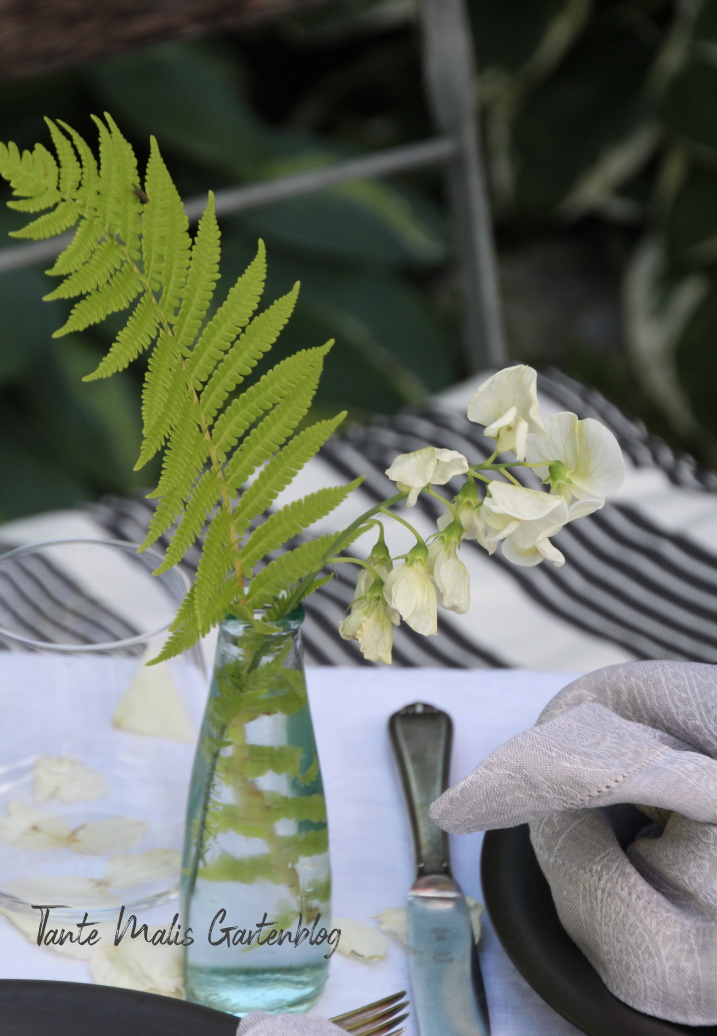 Tischdeko aus dem Garten