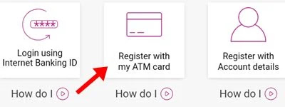 Register with my atm card