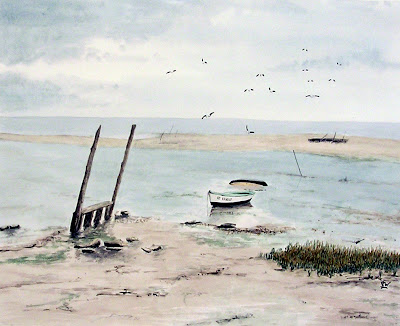 aquarelle-Oléron-marée basse