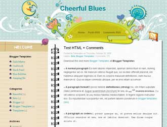 Cheerful Blues Blogger Template