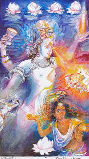 Shiva destroying Kama with one glance of his third eye; Bengal print 