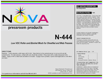 Nova N-444 Blanket and Roller Wash