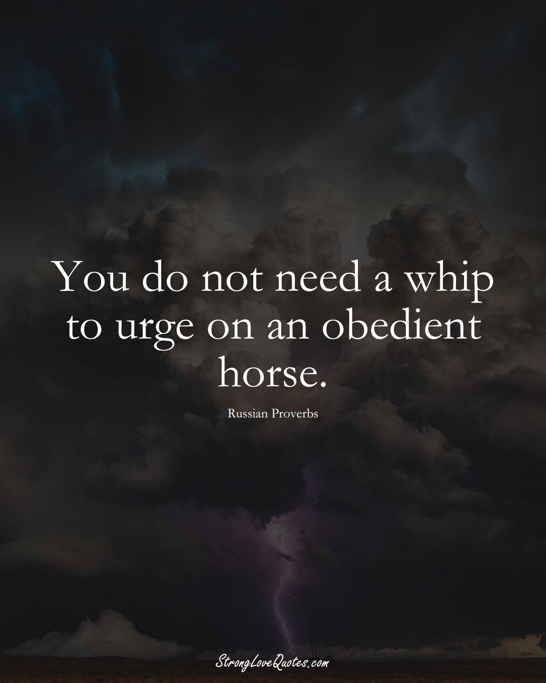 You do not need a whip to urge on an obedient horse. (Russian Sayings);  #AsianSayings