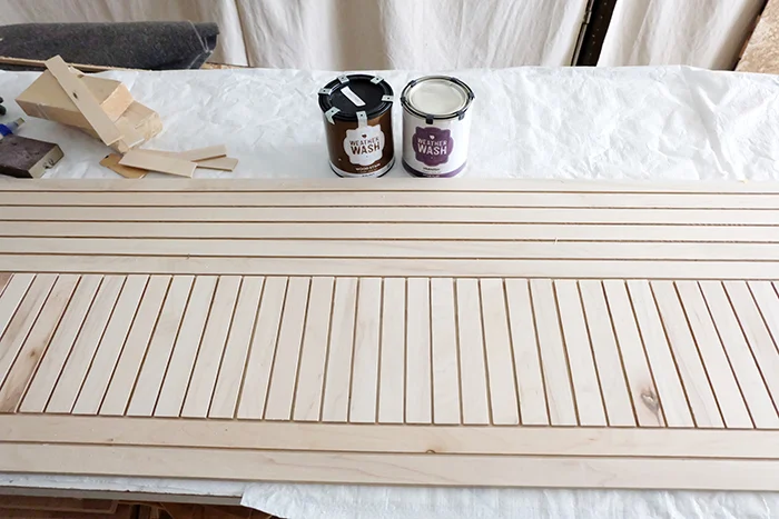 slatted wood wall panel for doorway assembled