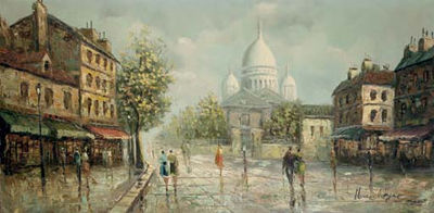 Henri Royer, "Montmartre sous la pluie"