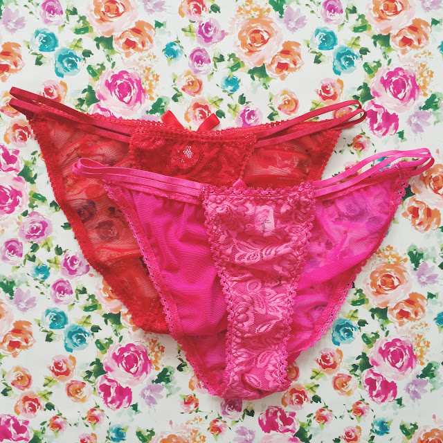 Crimson Lace String Bikini - Red & Fuchsia