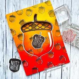 Sunny Studio Stamps: Nutty For You Beautiful Autumn Customer Card by Maria Rudolph