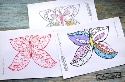 Printable Butterfly coloring pages. Бабочка раскраска. Распечатать для детей.