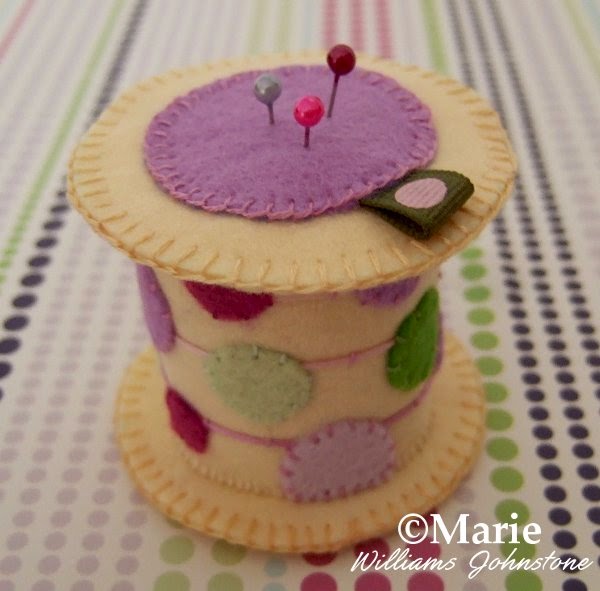 Felt spool handmade plush novelty pincushion