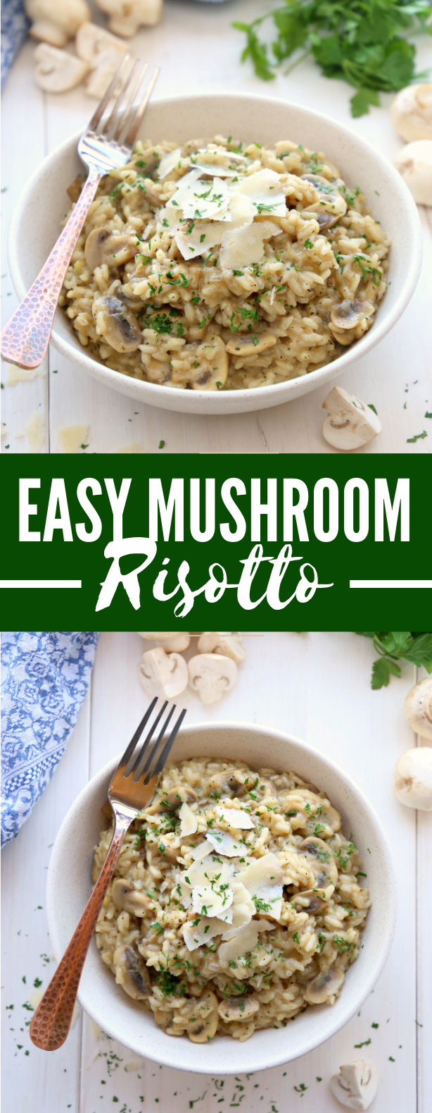 Easy Mushroom Risotto #vegetarian #dinner #risotto #mushroom #recipes