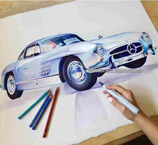 Car Drawing Colour Easy