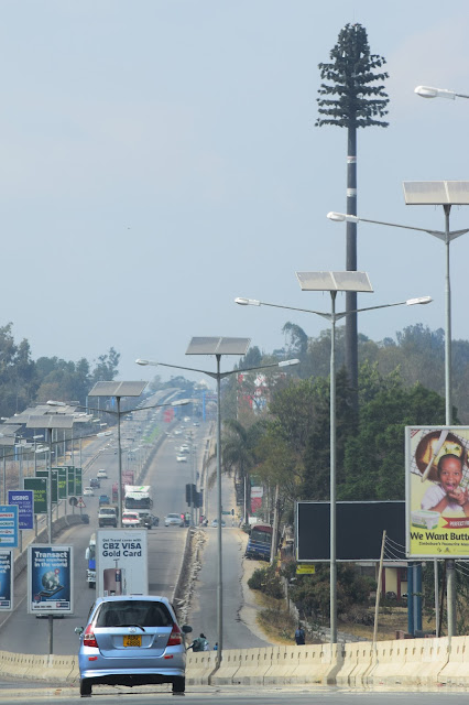 Harare, Zimbabwe - Highway with tree shaped comms tower