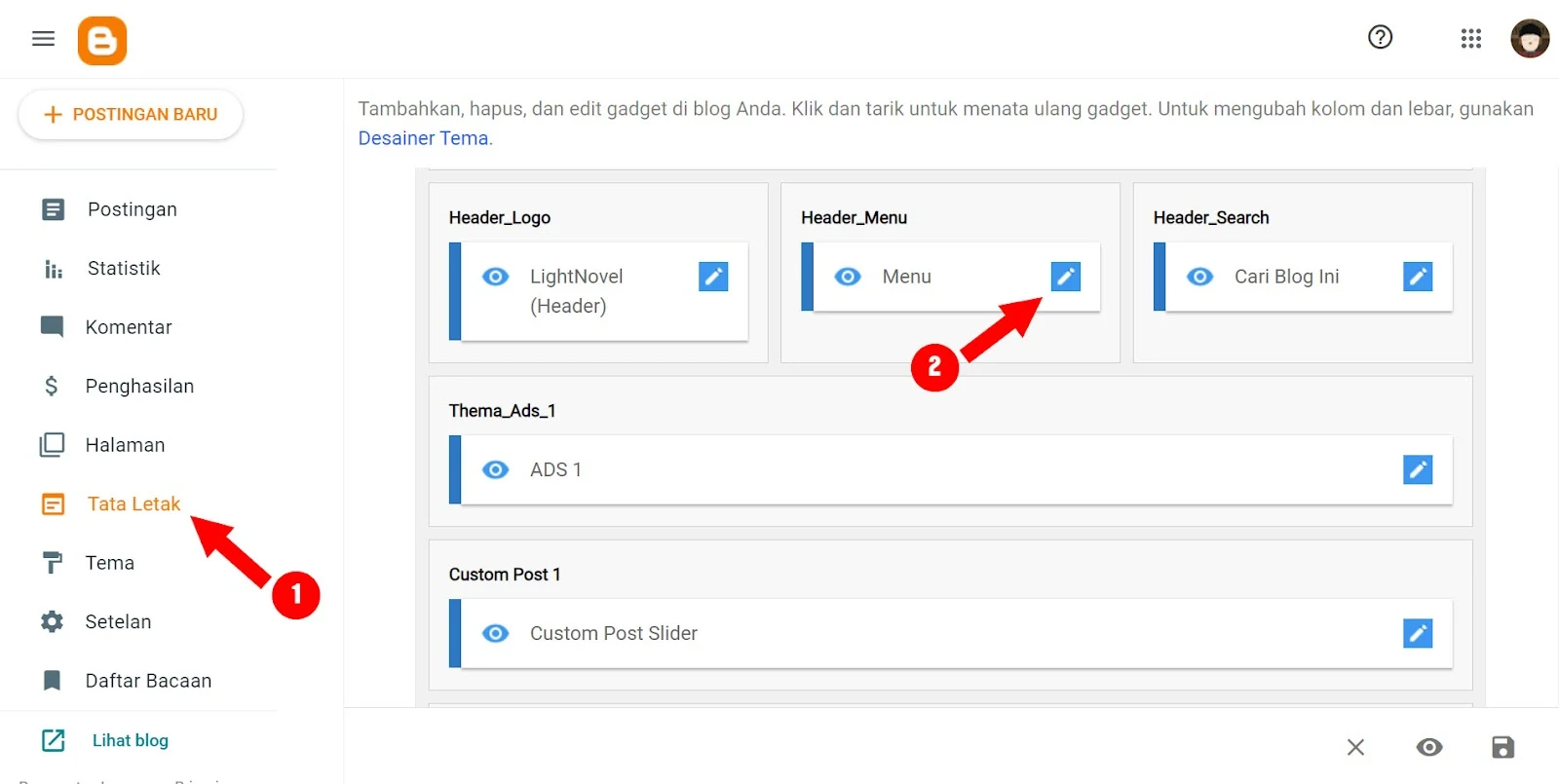 1.2 Header Menu