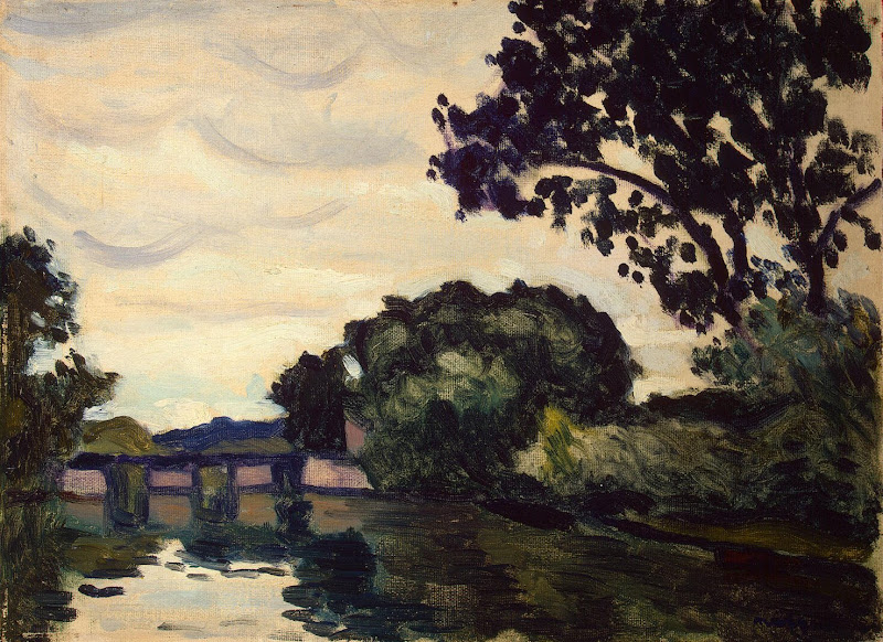 Landscape with a Bridge by Albert Marquet - Landscape Paintings from Hermitage Museum