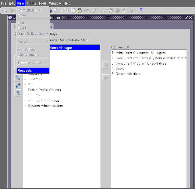 RUN Oracle concurrent request from back end